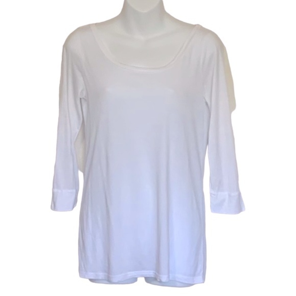 Splendid White Pima Cotton Modal Top Size Large